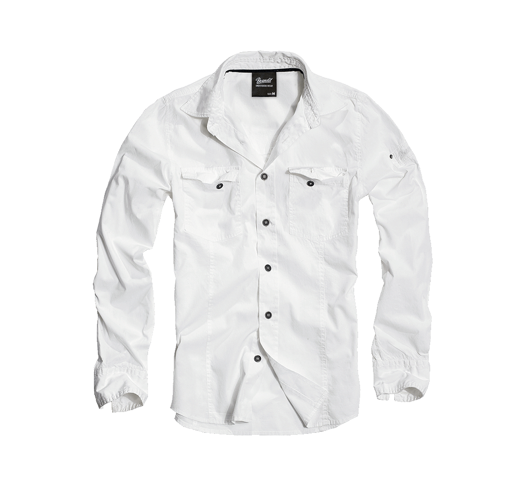 Brandit Slim Fit košeľa s dlhými rukávmi, biela