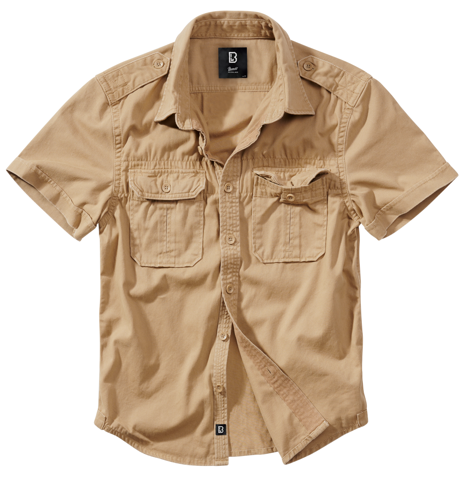 Brandit Vintage pánska košeľa s krátkym rukávom 1/2, Khaki