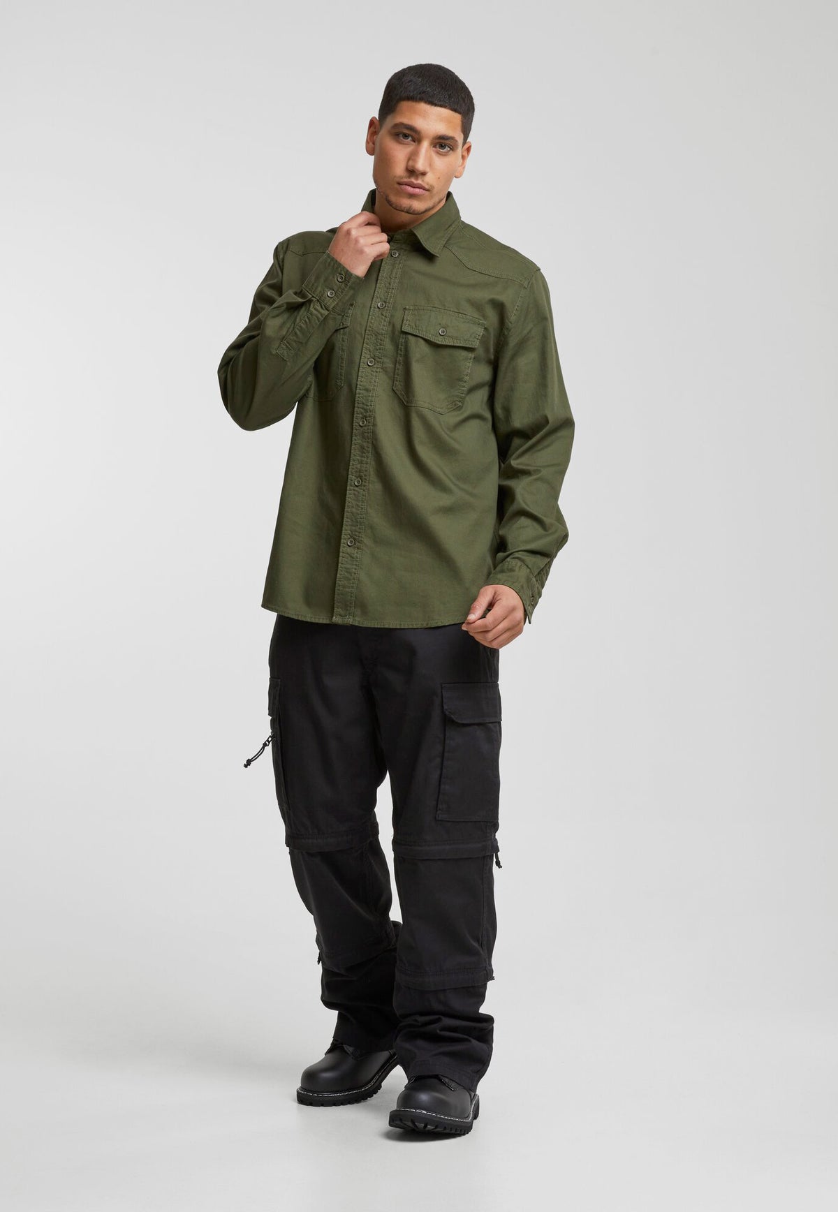 Brandit Flanellshirt košeľa, olivová