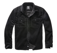 Brandit Corduroy Classic langarmhemd, schwarz
