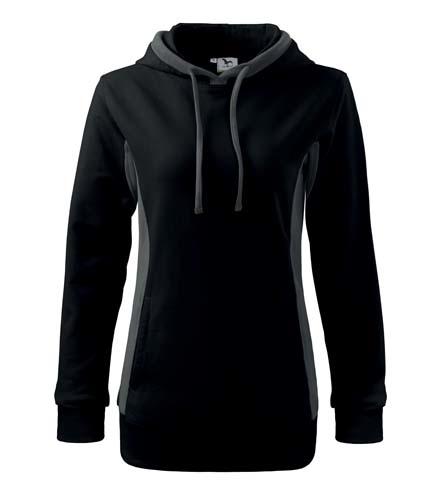 Malfini Damen- Sweatshirt Kangaroo 280g/m2, cierno-grau
