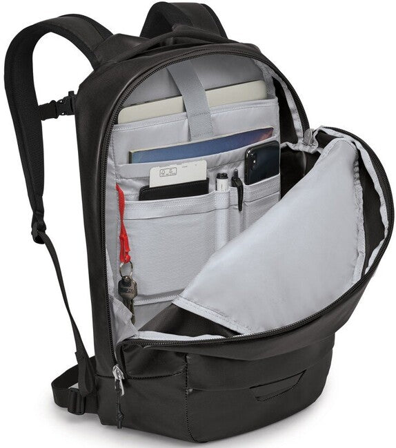 OSPREY TRANSPORTER PANEL LOADER stadtrucksack, schwarz