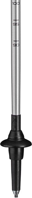 LEKI Traveller Alu Nordic Walking Stöcke, schwarz-silber-grau-neongelb, 90 - 130 cm