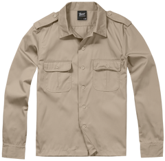 Brandit US Langarmhemd, beige
