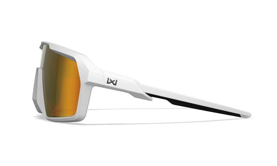 Wiley X Citadel Sunglasses, Captivate Red Mirror/Polished White