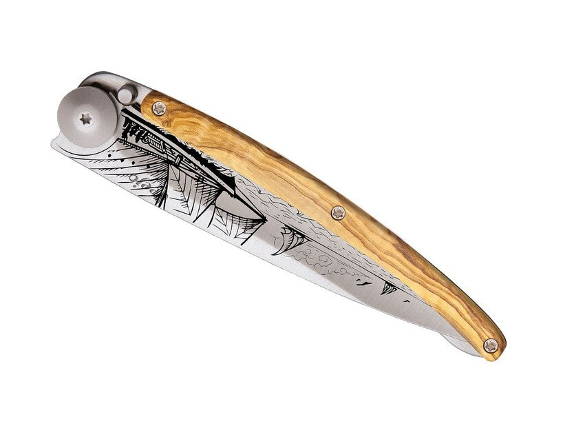 Deejo Tattoo wood schließmesser Sailing
