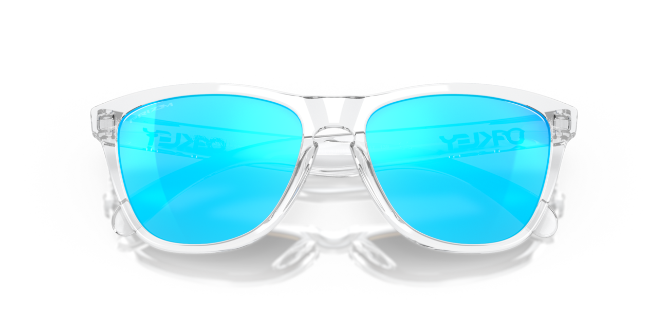 Oakley FROGSKINS Sonnenbrille mit Rahmen Crystal Clear und mit Dias Prizm Sapphire Iridium 55