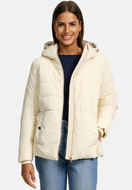 Marikoo Alemee damen Winterjacke mit Kapuze, creme