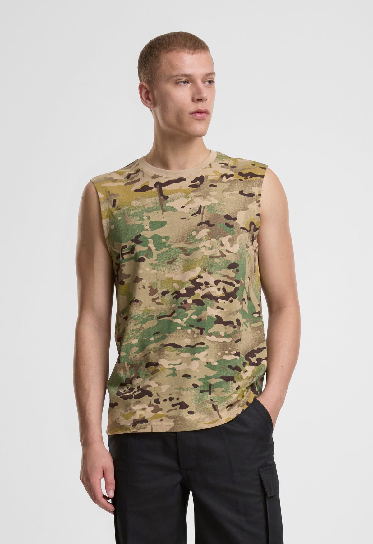 Brandit tričko bez rukávov tactical camo