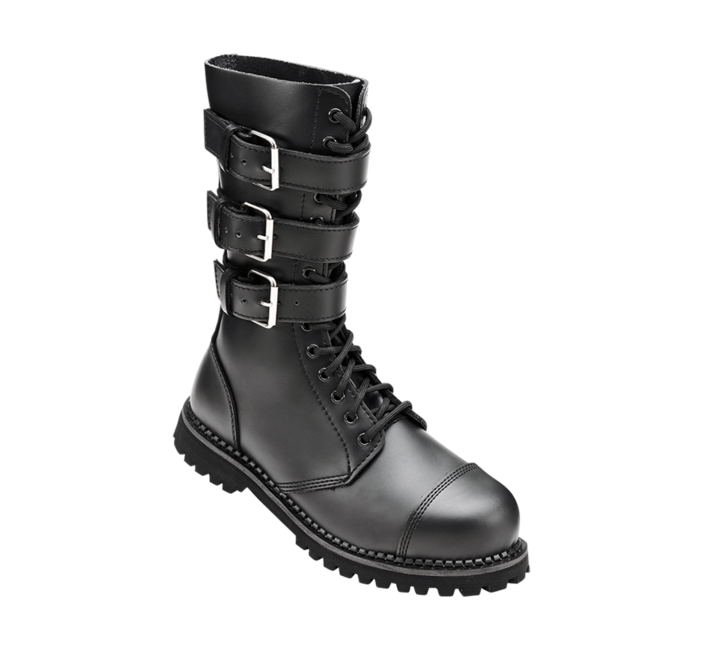 Brandit Phantom Lederstiefel mit Schnallen, schwarz