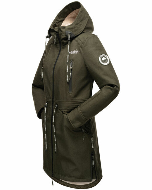 Marikoo Racquelle damen softshelljacke mit kapuze, oliv