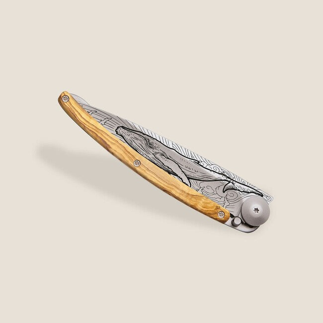 Deejo Tattoo wood schließmesser Whale