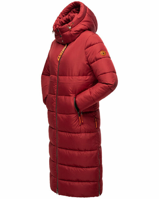Navahoo Kristallblume damen lange winterjacke, blutrot