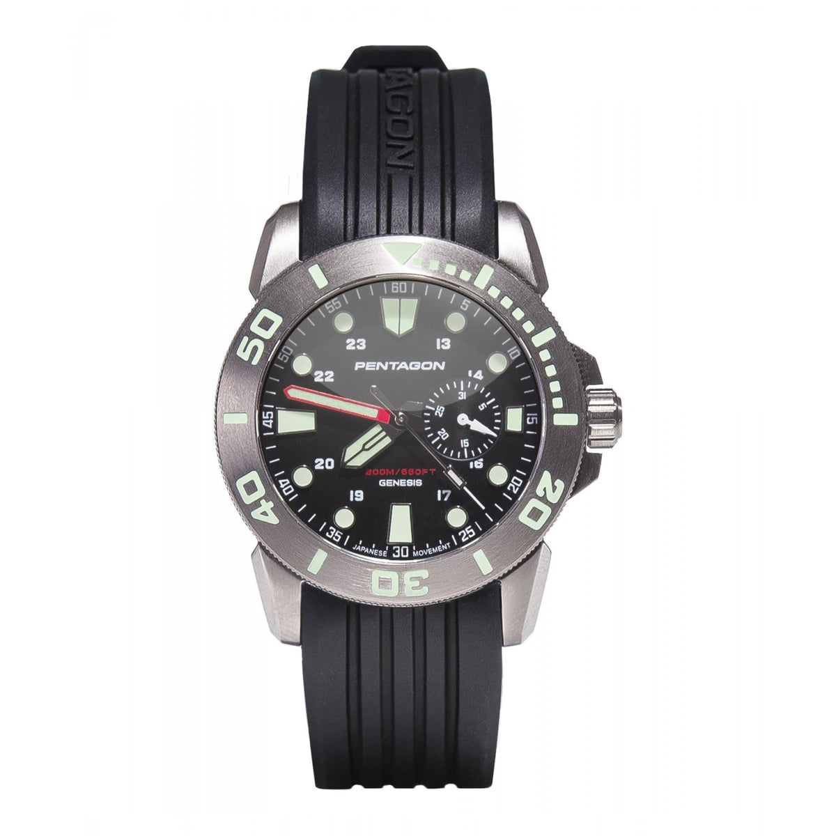 Pentagon Uhr Genesis, silber