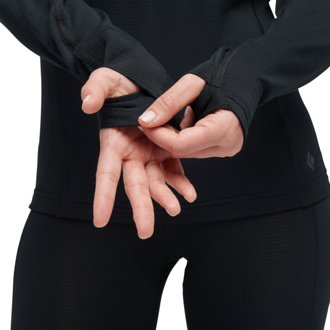Black Diamond Coefficient LT damen-Langarmshirt mit Reißverschluss, schwarz