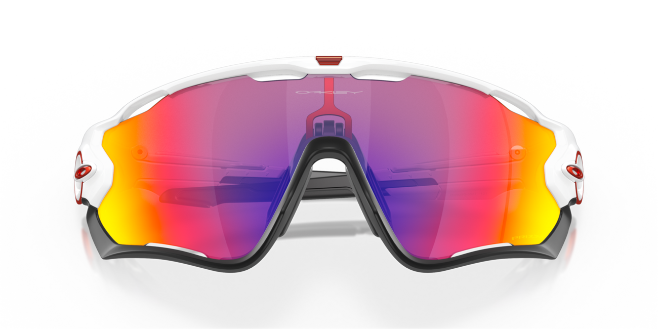 Oakley JAWBREAKER Sonnenbrille mit Rahmen Polished White und mit Dias Prizm Road