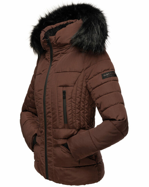 Navahoo Adele damen Winterjacke mit Kapuze, chocolate