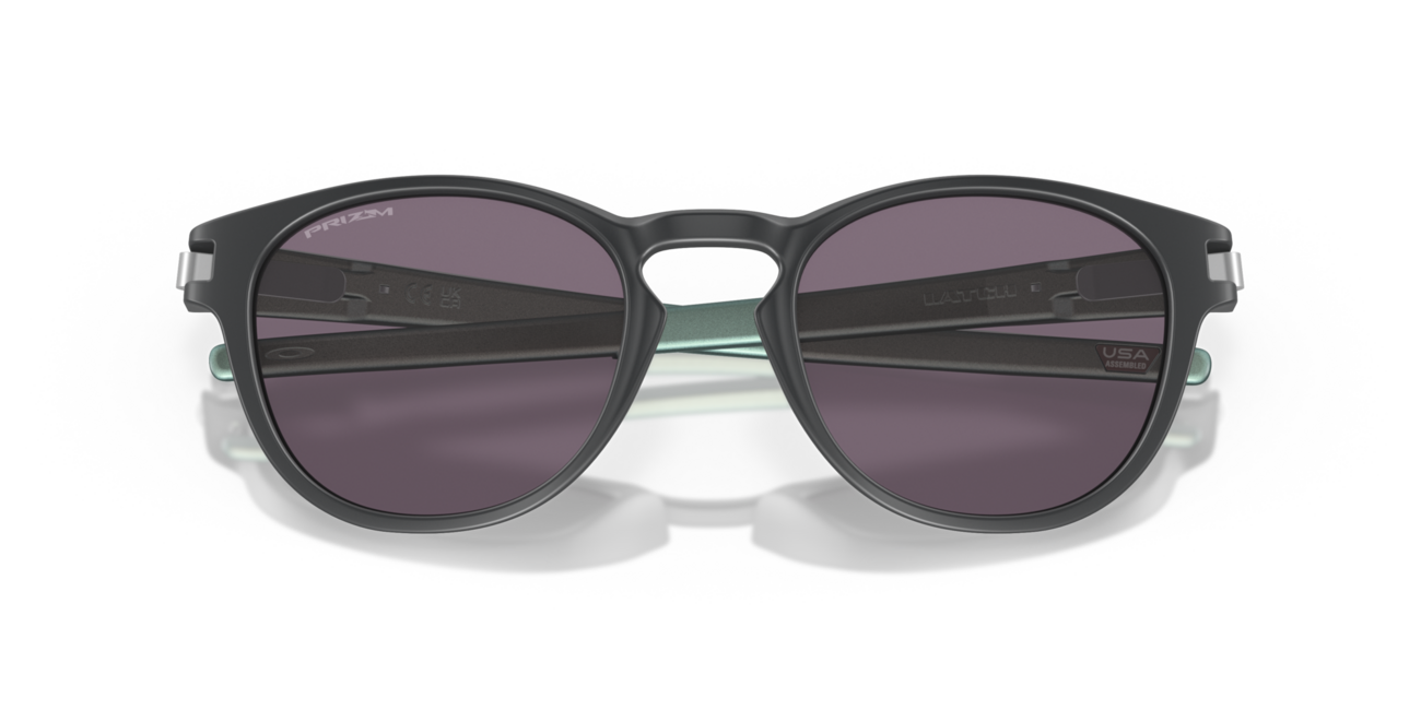 Oakley LATCH Sunglasses, Matte Carbon Frame, Prizm Grey Lenses, 53