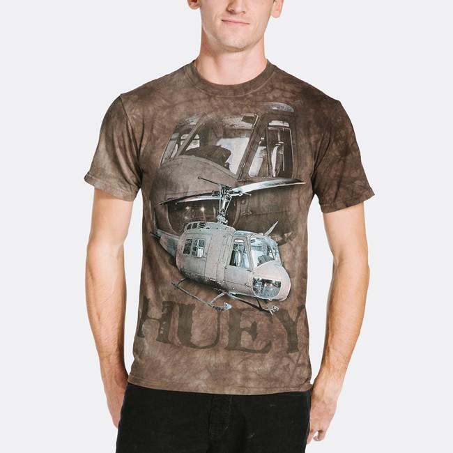 The Mountain tričko 3D vojenský vrtulník, unisex