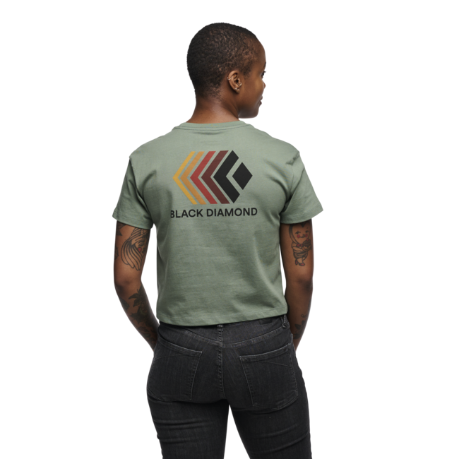 Black Diamond Faded damen-Crop-Kurzarm-T-shirt, lorbeergrün