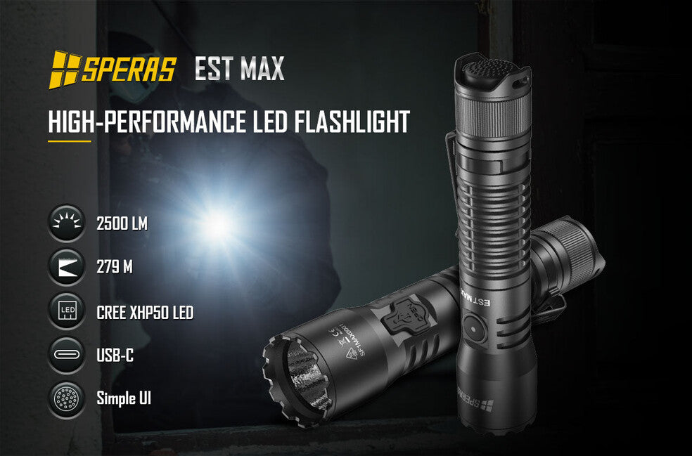 Speras EST Max 2500LM 279m Professionelle taktische taschenlampe