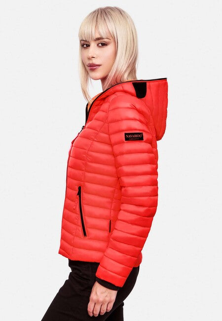 Navahoo Kimuk damen Übergangsjacke mit Kapuze, neon coral