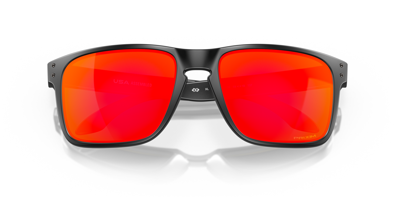 Oakley HOLBROOK XL Sonnenbrille mit Rahmen matte black und mit dias prizm ruby 59