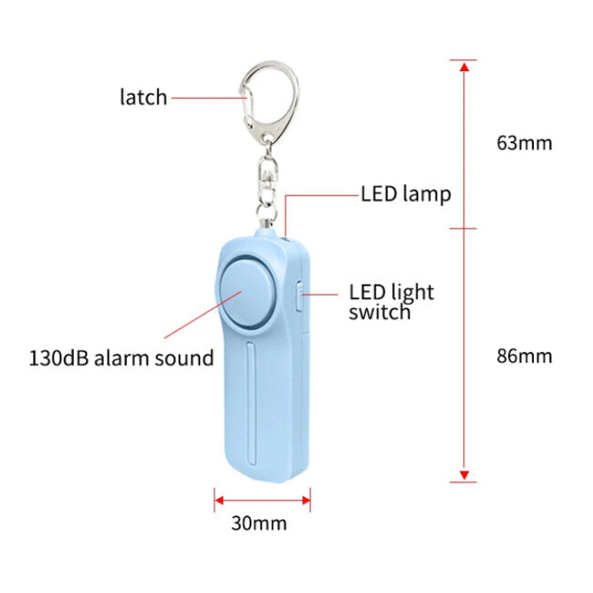 W&G SHIELD SOS Personal Alarm with LED Light and Pull Chain Trigger, White