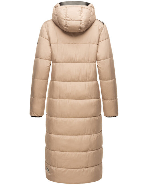 Navahoo Isalie damen lange Winterjacke mit Kapuze, taupe