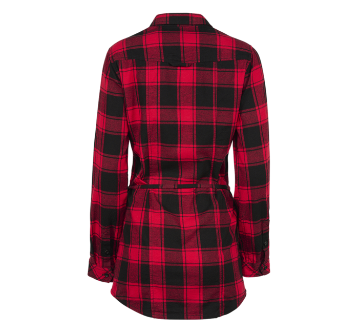 Brandit Lucy damen langes Hemd, rot schwarz