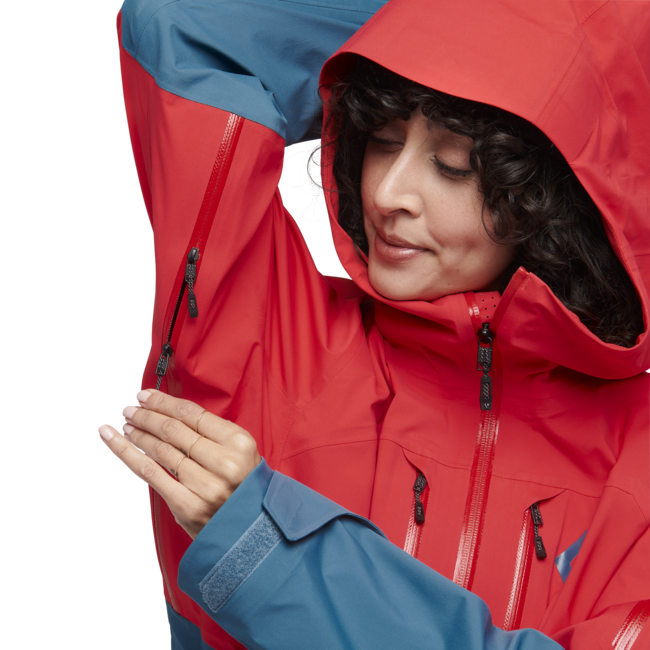 Black Diamond Recon LT Stretch Shell damen-Skijacke, korallenrot-blau