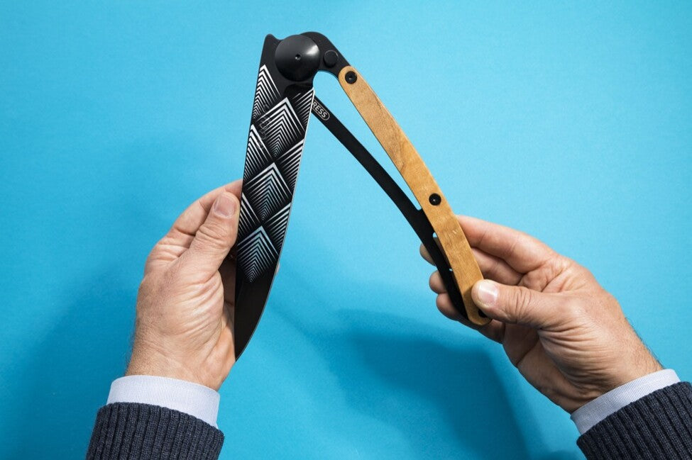 Deejo Giant klappmesser, schwarz