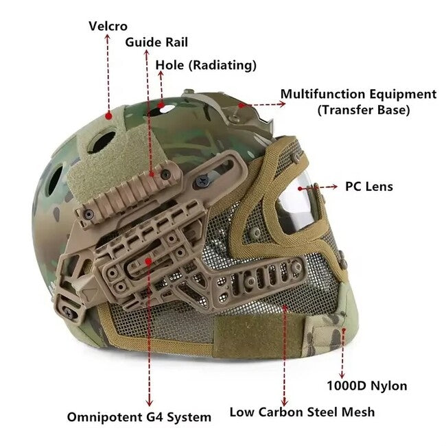DRAGOWA Tactical Hammer taktischer Helm, Multicam (ohne Zertifizierung)