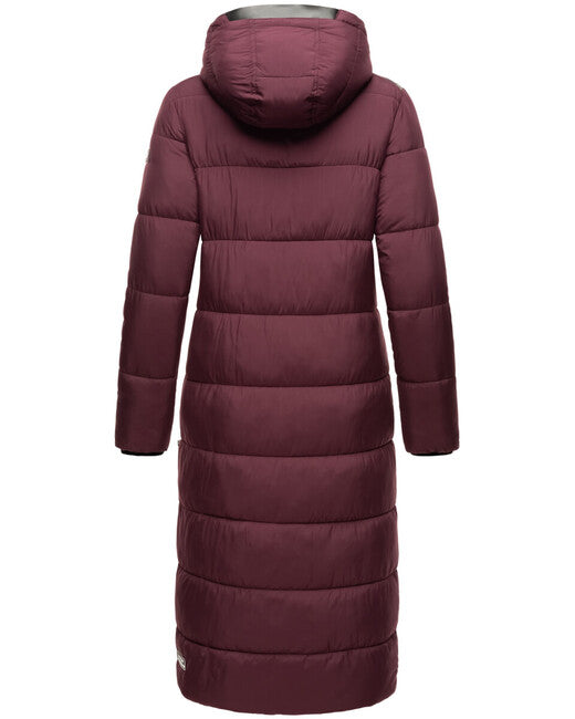 Navahoo Isalie damen lange Winterjacke mit Kapuze, wein