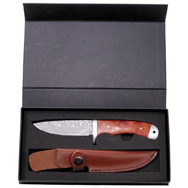 Fox Outdoor Damastmesser in Lederscheide