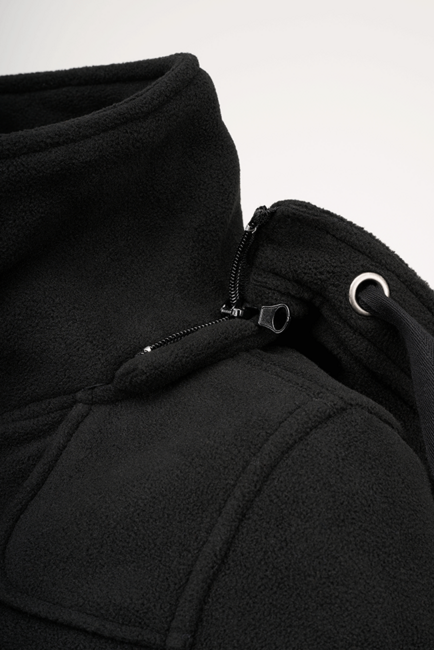 Brandit Square Fleece-Mantel, Schwarz