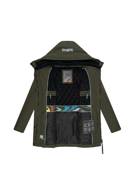 Navahoo Eishauch damen Winterparka mit Kapuze dunkeloliv