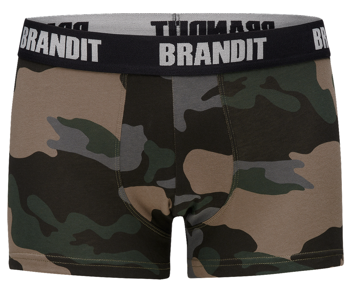 Brandit pánske boxerky set 2ks, darkcamo-čierne