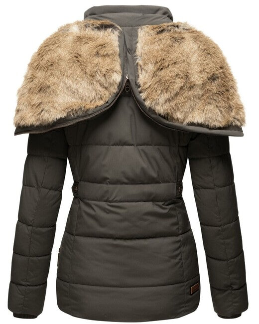 Marikoo Nekoo damen Winterjacke mit Kapuze, anthrazit