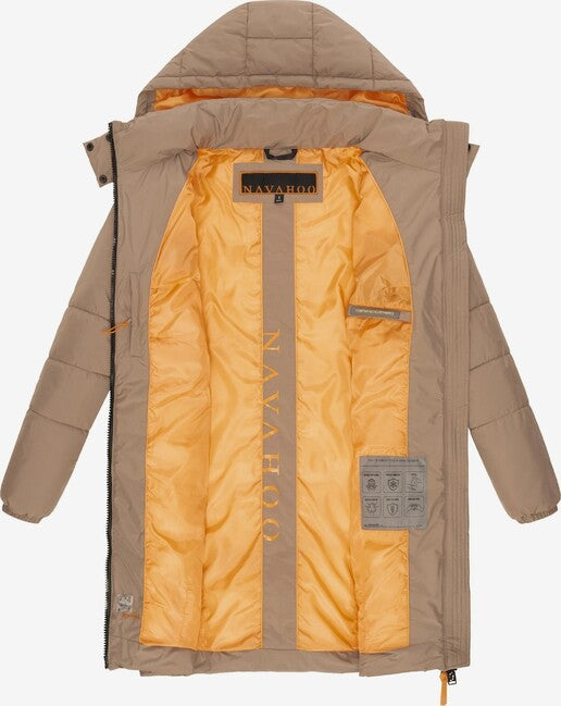 Navahoo Bliblablubb damen Winterjacke mit Kapuze, taupe grau