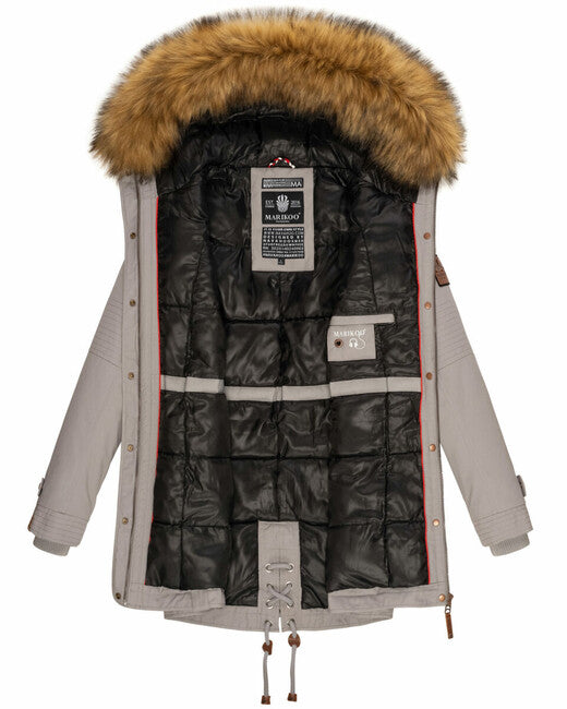 Marikoo La Viva Princess marikoo damen winterjacke mit kapuze, zinkgrau