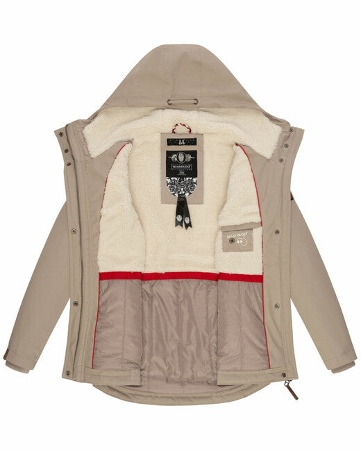 Marikoo Bikoo damen Winterparka mit Kapuze, helles Taupe