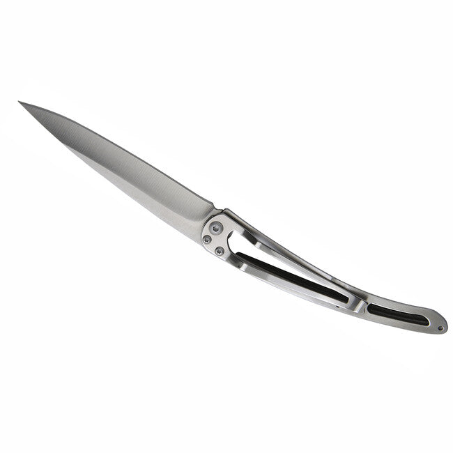 Deejo Tattoo Folding Knife, Ebony Wood, Mermaid