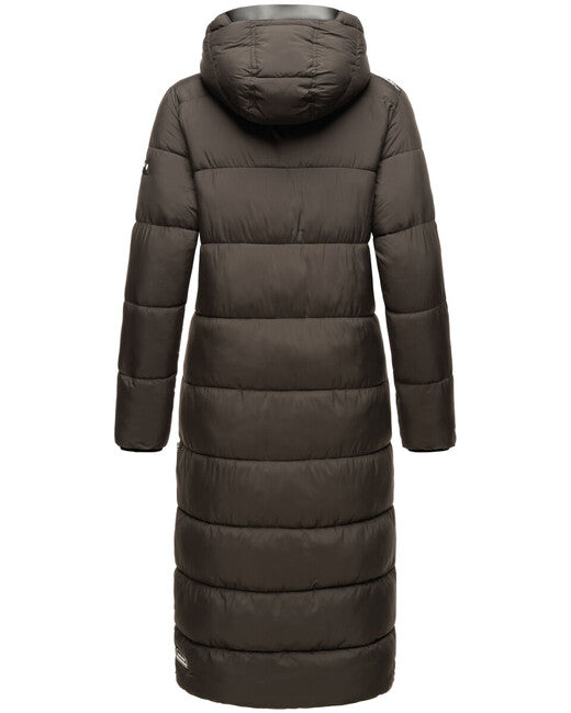 Navahoo Isalie damen lange Winterjacke mit Kapuze anthrazit
