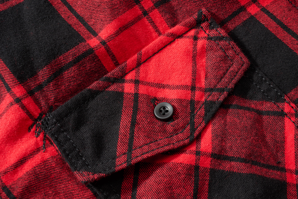 Brandit Check kurzarmhemd, rot/schwarz