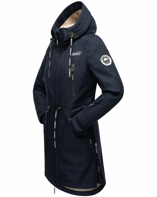 Marikoo Racquelle damen softshelljacke mit kapuze, navy