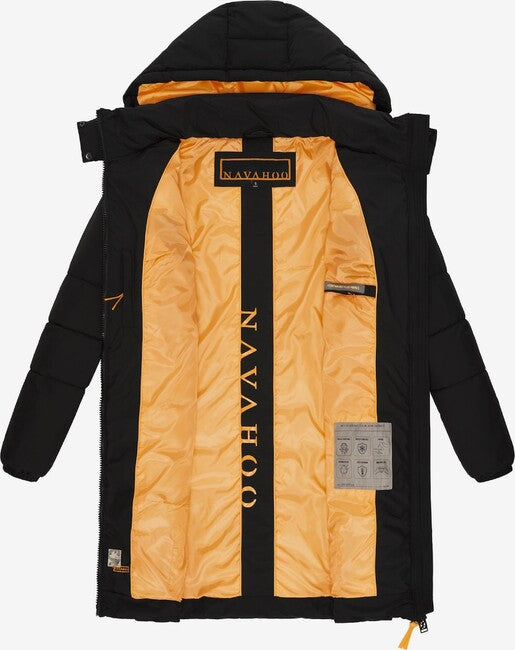 Navahoo Bliblablubb damen Winterjacke mit Kapuze, schwarz