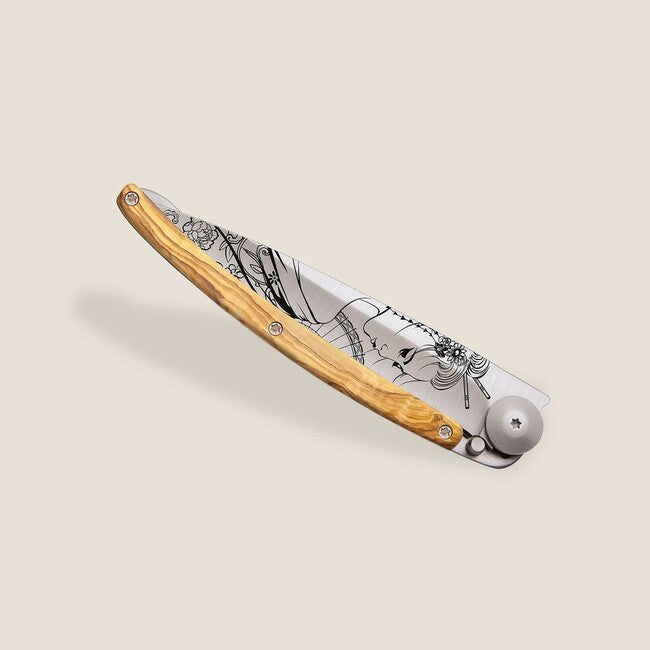Deejo Tattoo wood schließmesser Geisha