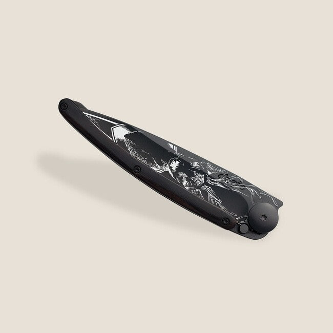 Deejo Nature Klappmesser schwarz Ebony wood deer