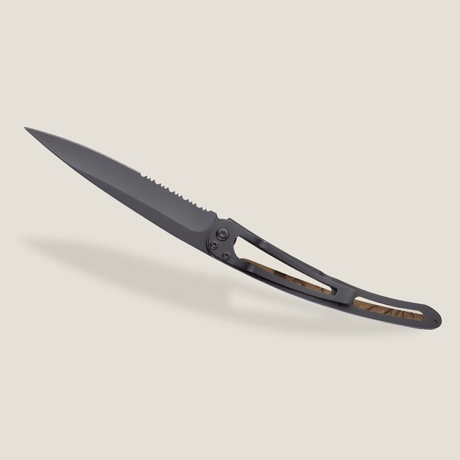 Deejo Tattoo Serration Klappmesser braun camo fliegenfischen
